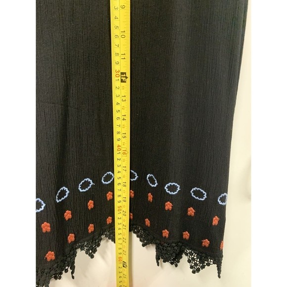 Honey belle Embroidered Black Mini‎ Dress Boho Style Size Small - Picture 10 of 11